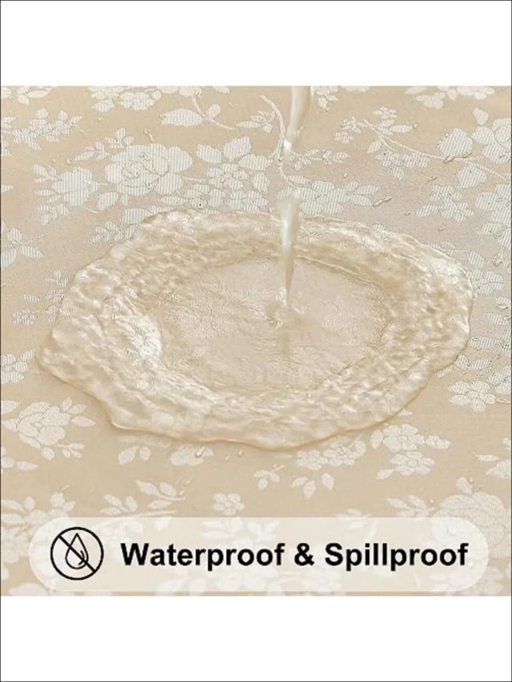 Waterproof Heavy Duty Vinyl Tablecloth 60x120 Rectangle Floral